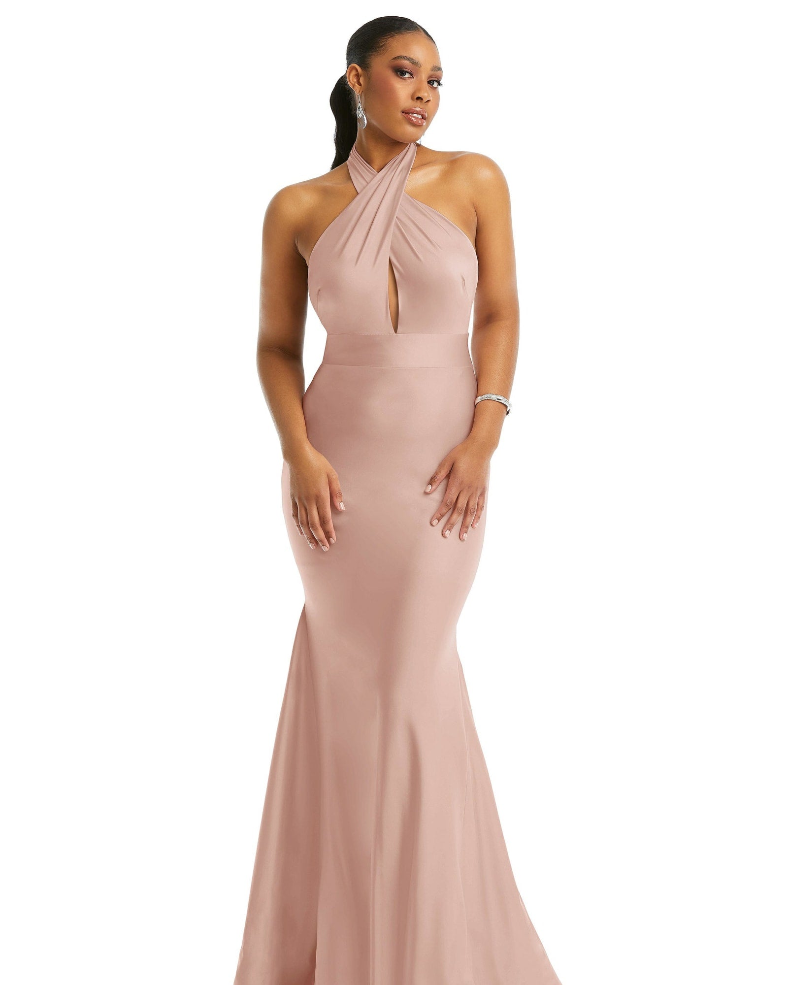 satin halter dress